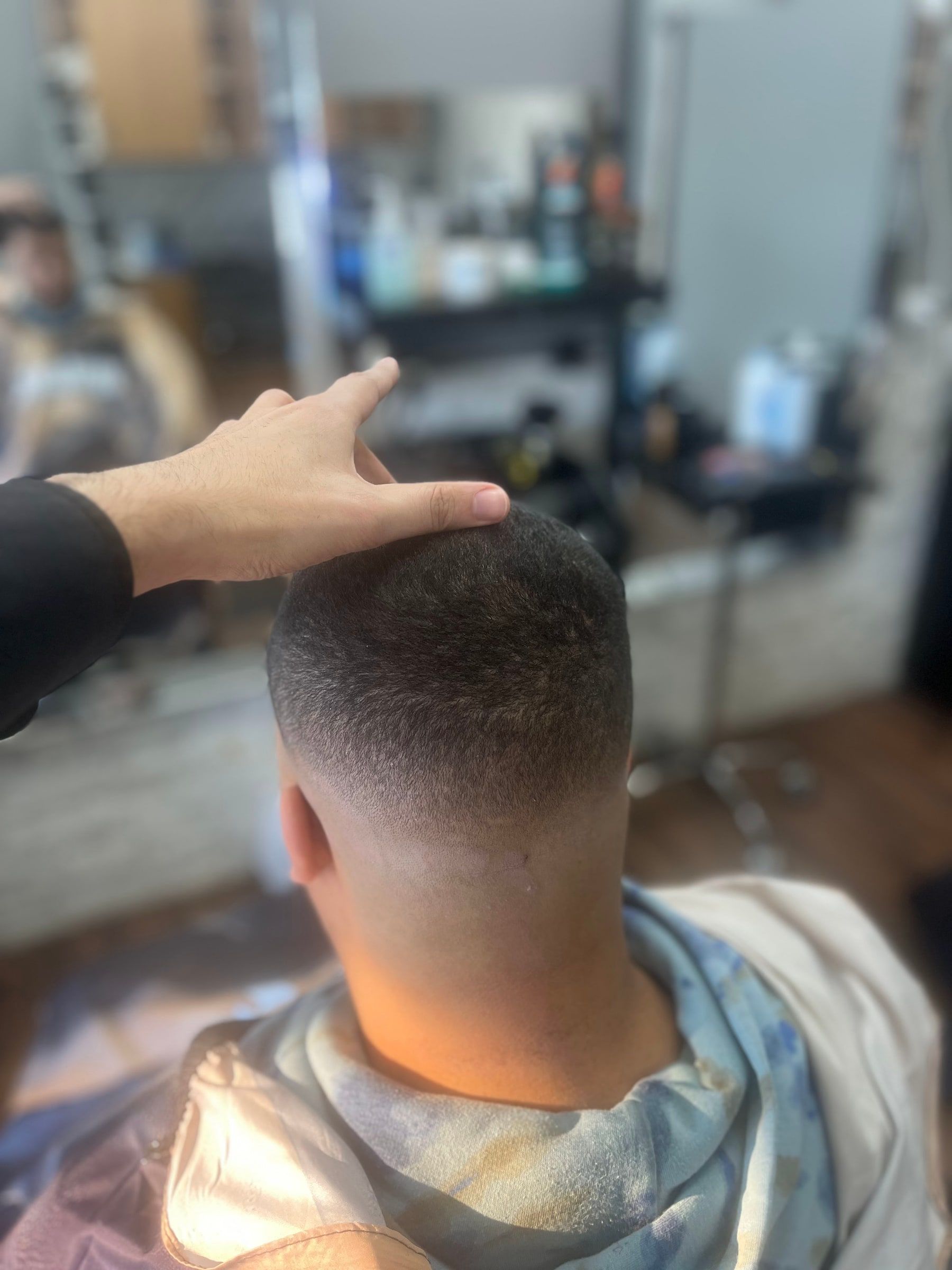 High skin fade, back view